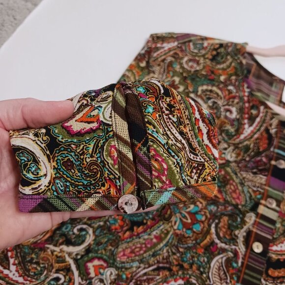 Fig and Flower Paisley Plaid Tunic Size Large Bohemian Boho - Picture 10 of 15